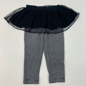 Carter's Black and white striped leggings with tulle skirt size 18M; halloween